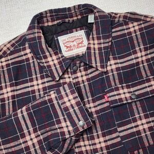 Levis Jacket Men's 3XL Full Zip‎ Insulated Quilt Lined Buffalo Check Snaps